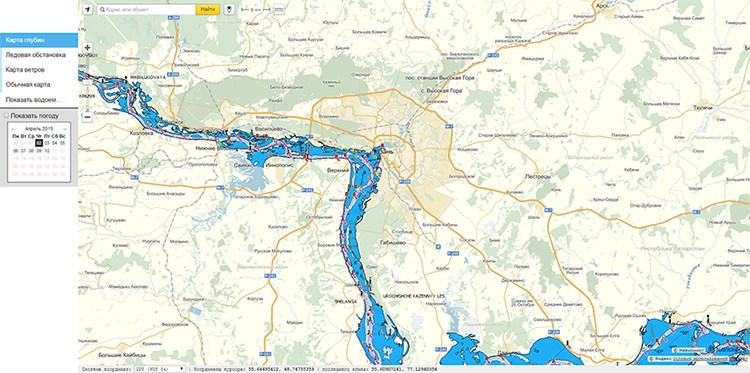 Интерактивная карта глубин Куйбышевского водохранилища - Рыбалка и Охота вТатарстане