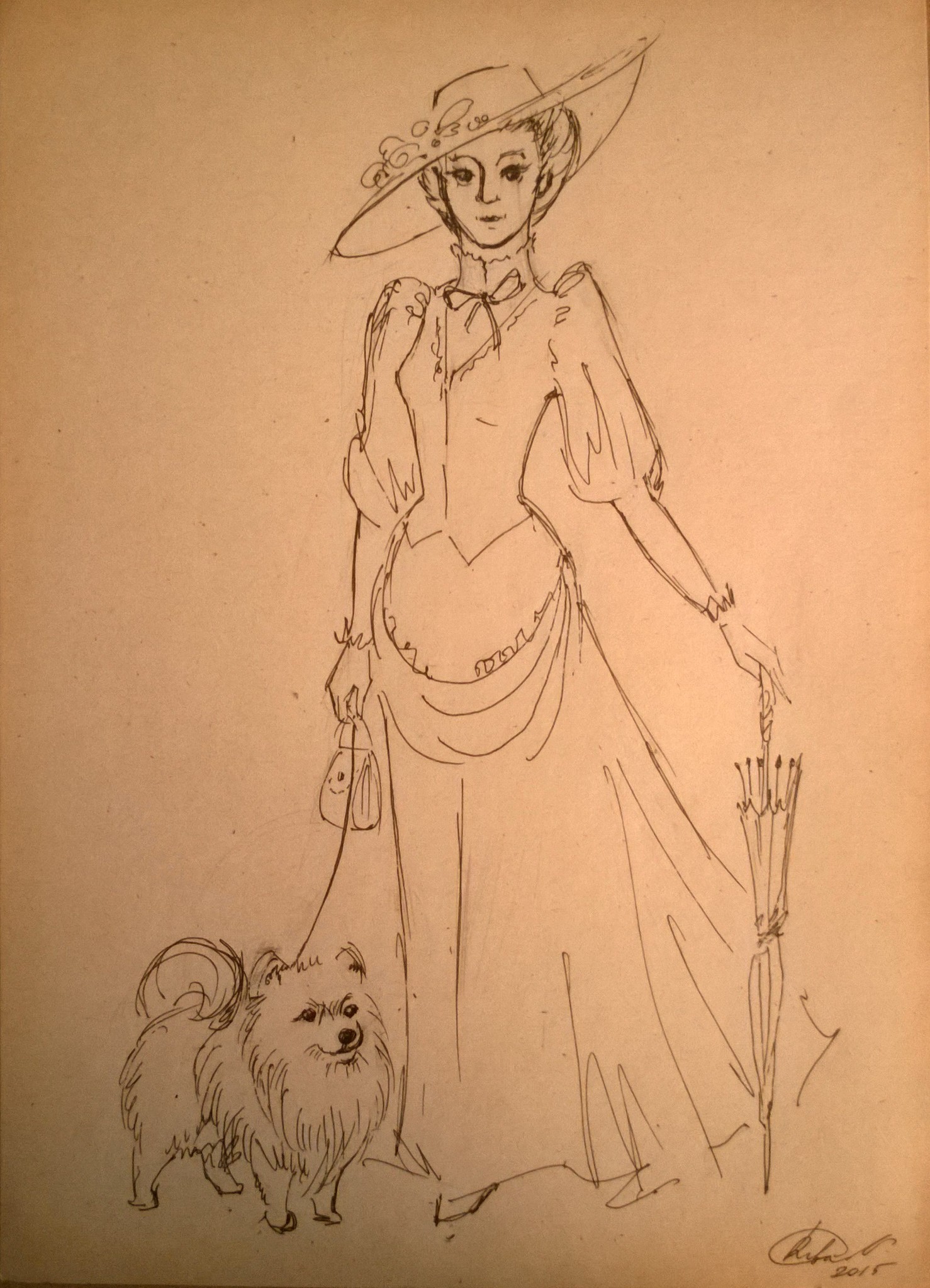Дама с собачкой Чехов рисунок