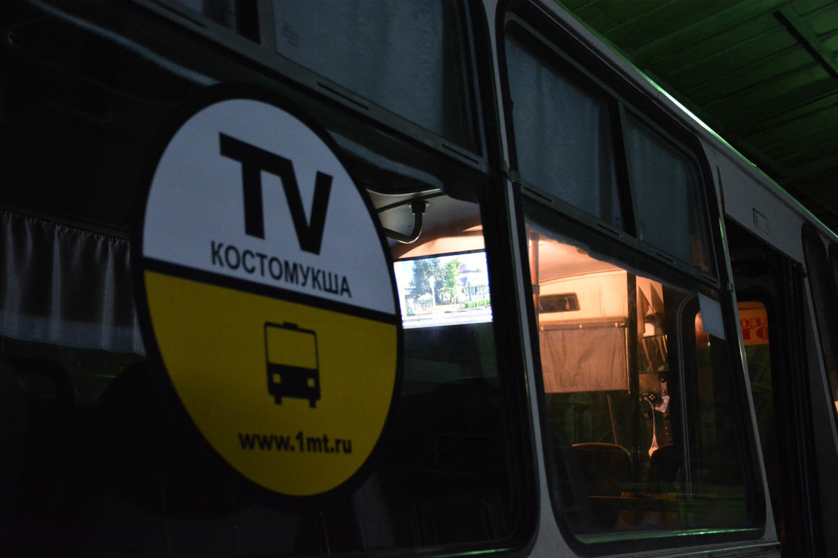 Установка рекламного монитора в автобус ПАЗ - Маршрутное Телевидение