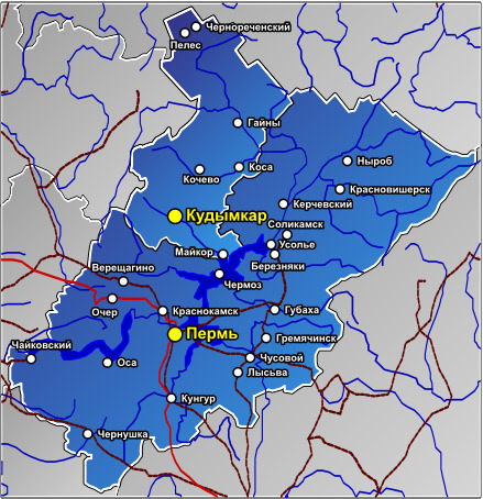 Столица коми пермяцкого. Карта Коми-Пермяцкого округа Пермский край. Карта Коми округа Коми Пермяцкого. Коми-Пермяцкий округ на карте Пермского края. Карта рек Коми Пермяцкого округа.