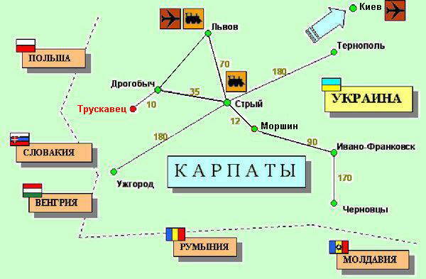 Трускавец карта украины