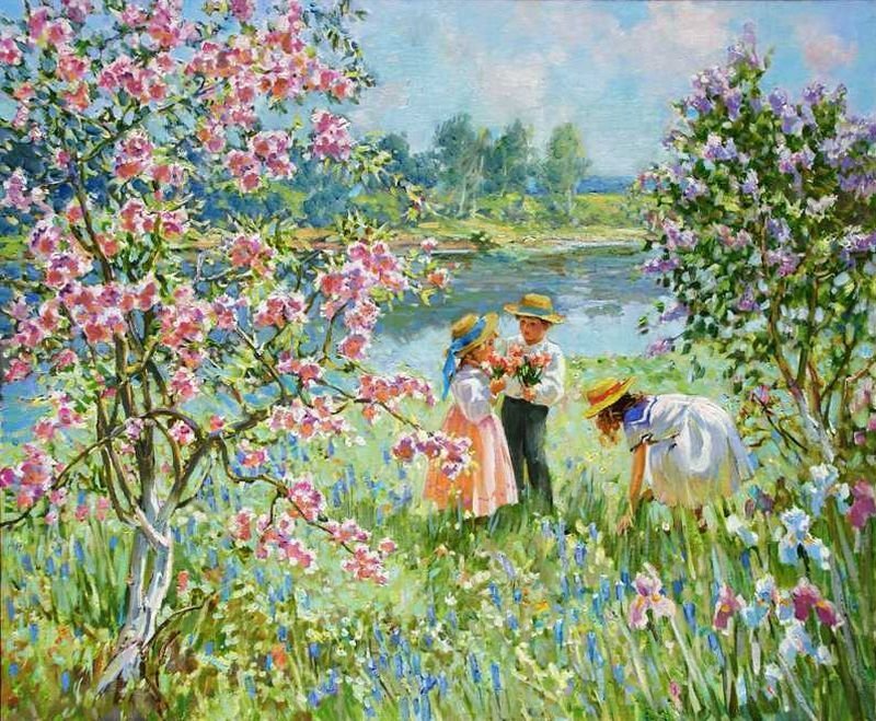 Весенний сад картина