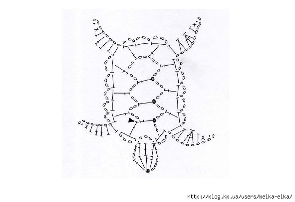 Схема вязания крючком черепашки
