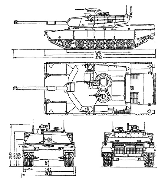 Абрамс м1а2 чертеж