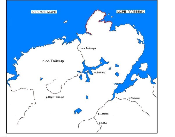 Озеро таймыр карта россии