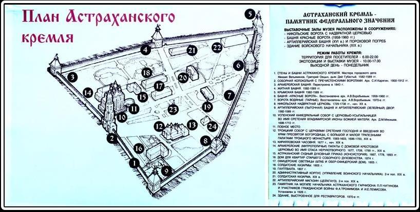 Схема астраханский кремль