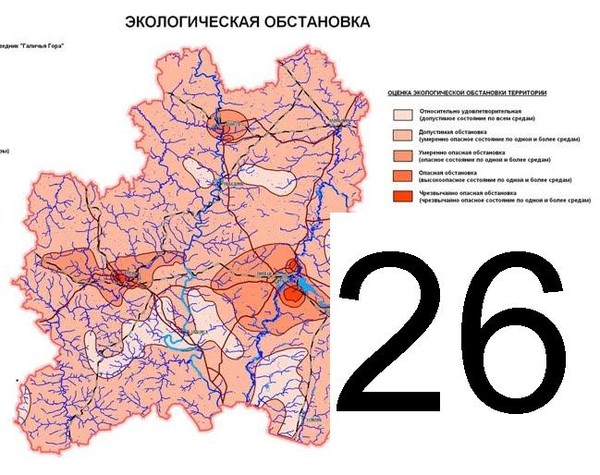 Карта радиационного загрязнения липецкой области