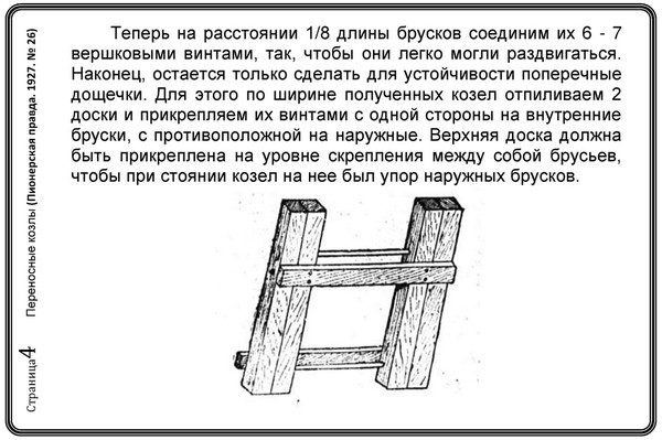 Козел для пиления дров размеры чертеж