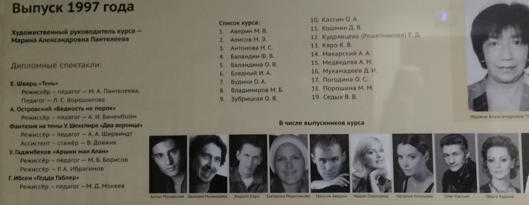 В 1997 году словами. Выпуск Щукинского училища 1997.
