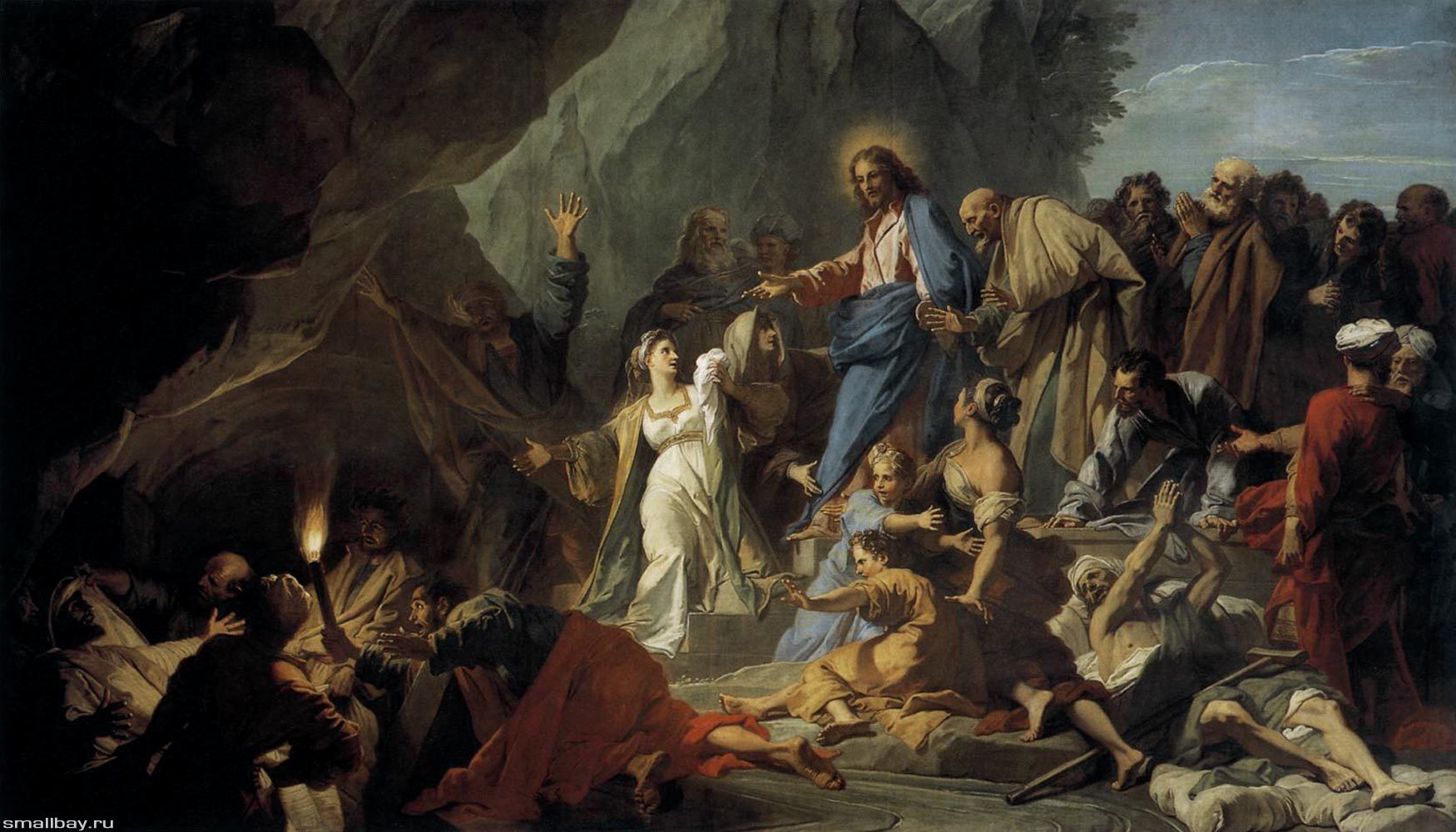 «Воскрешение Лазаря» — картина художника из Италии Гверчино. 1619