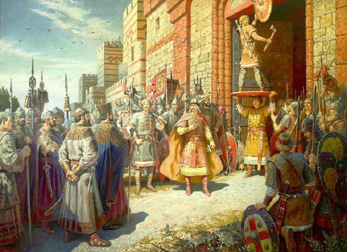 Олег Вещий щит на воротах Константинополя