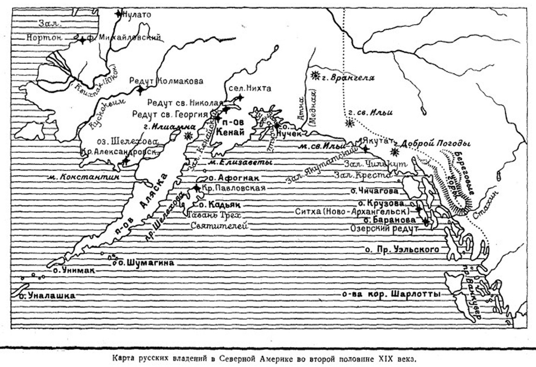 Аляска в 19 веке карта