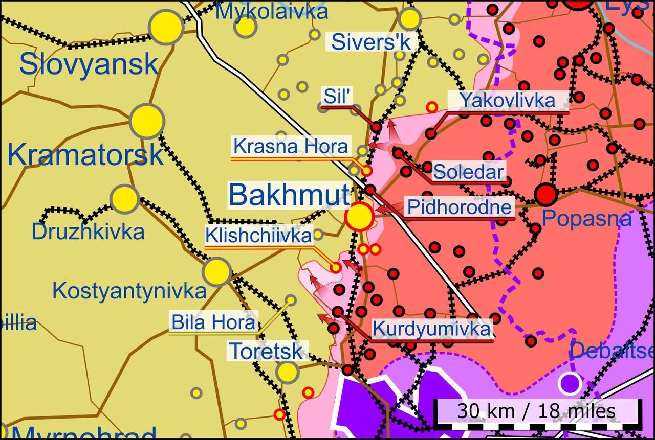 Карта соледара донецкой области