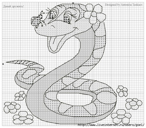 Вышивка крестом змея схемы бесплатно