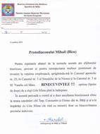 Decret de oprire protodiaconului Mihail Bîcu