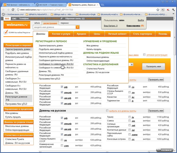 WebNames - регистрация домена-01