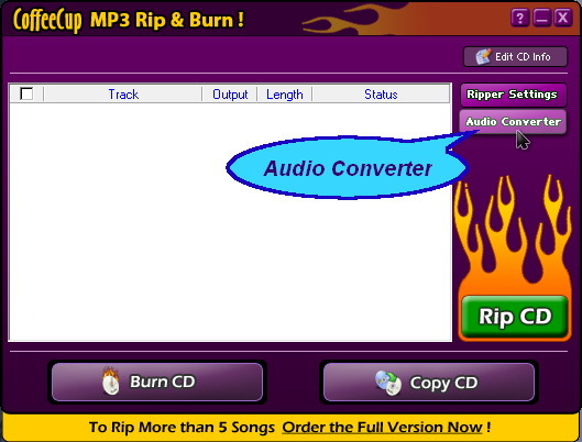 CoffeeCup mp3 Rip & Burn_03 Audio Converter