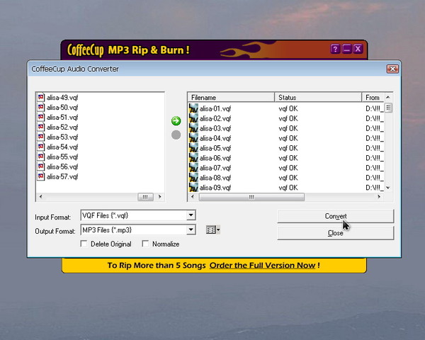 CoffeeCup mp3 Rip & Burn_07 convert