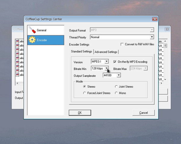 CoffeeCup mp3 Rip & Burn_10 advanced-encoder