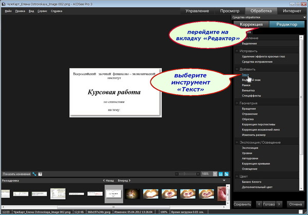 ACDSee3 - текст - 02 - редактор - текст
