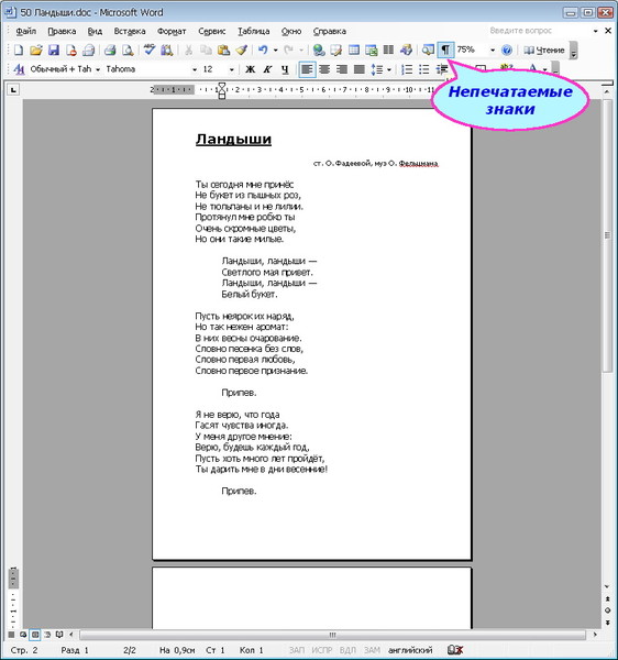 MS Word - непечатаемые знаки-01