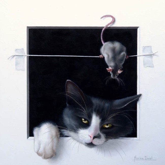Кошки-мышки.Художник Marina Dieul
