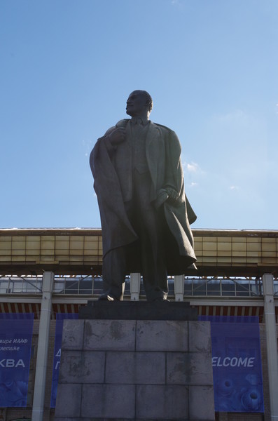 Памятник В.И. Ленину установлен у главного входа на территории спорткомплекса «Лужники», около Большой спортивной арены