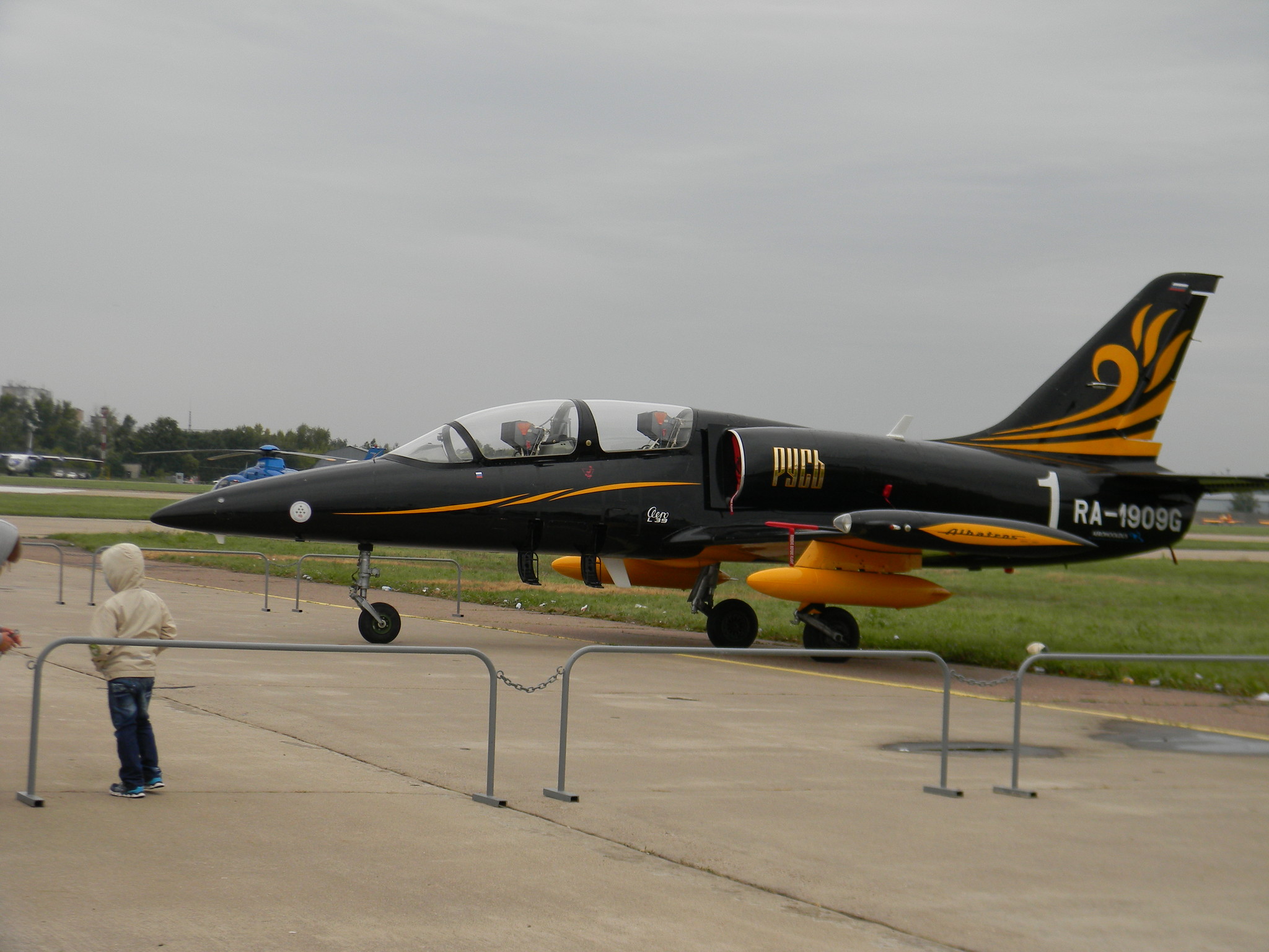 Л-39 пилотажной группы «Русь» на авиасалоне МАКС-2013