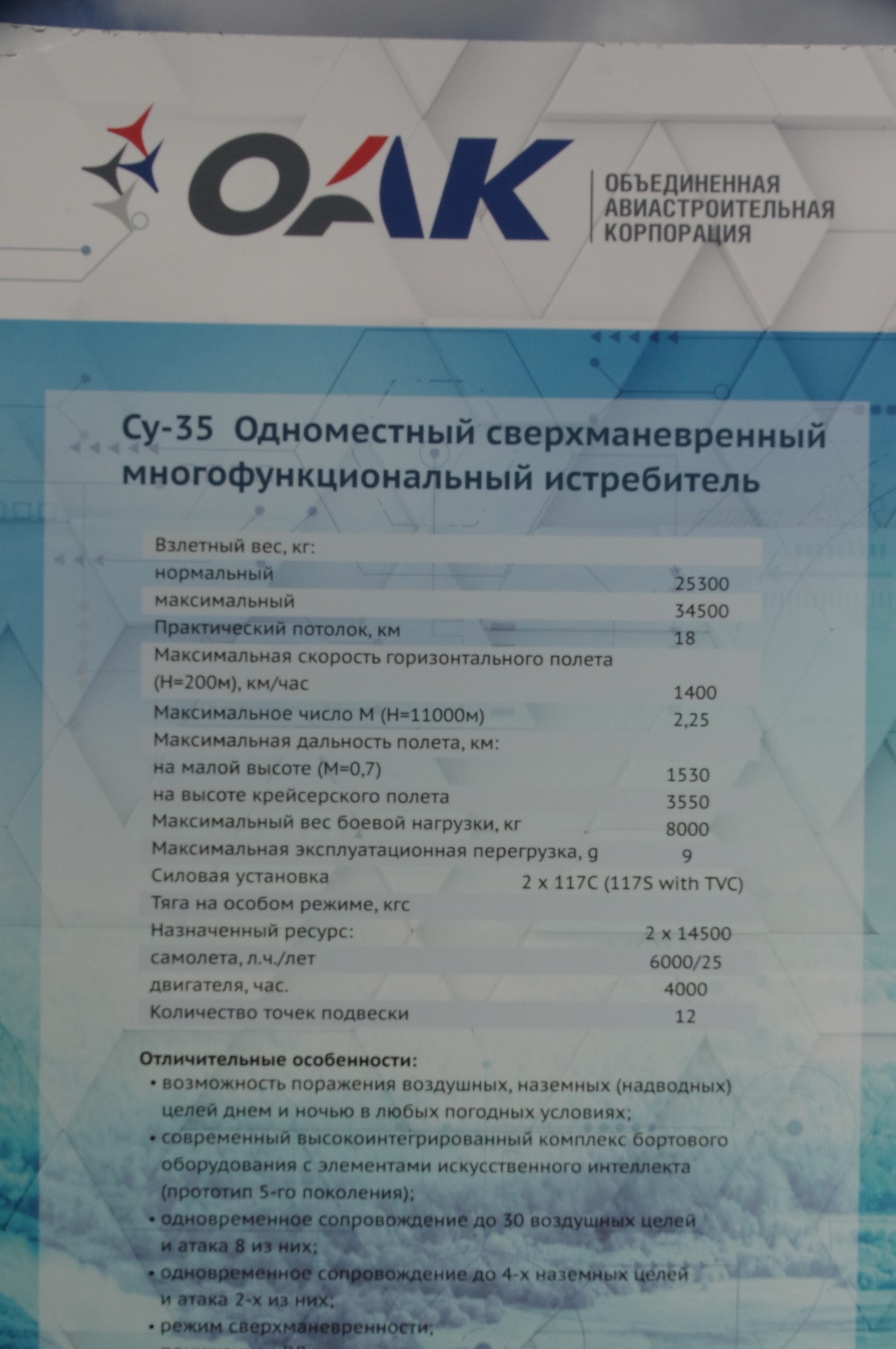 Одноместный сверхманевренный многофункциональный истребитель Су-35