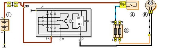 Зарядка ваз 2106 схема подключения проводов фото