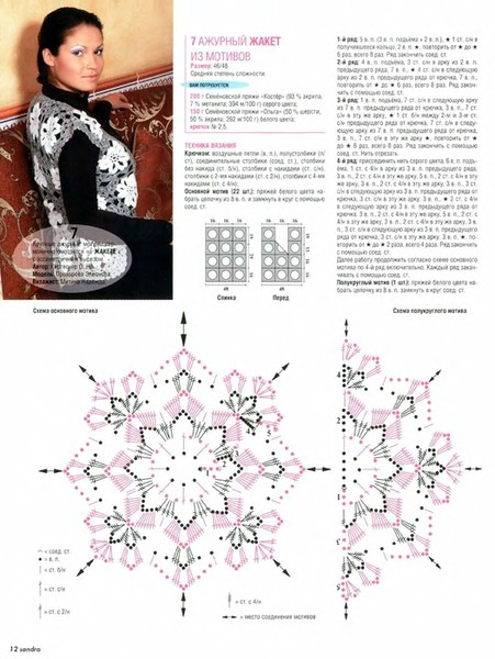 Жилет из мотивов крючком схемы и описание