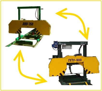 Modernized band sawmill LPU-750