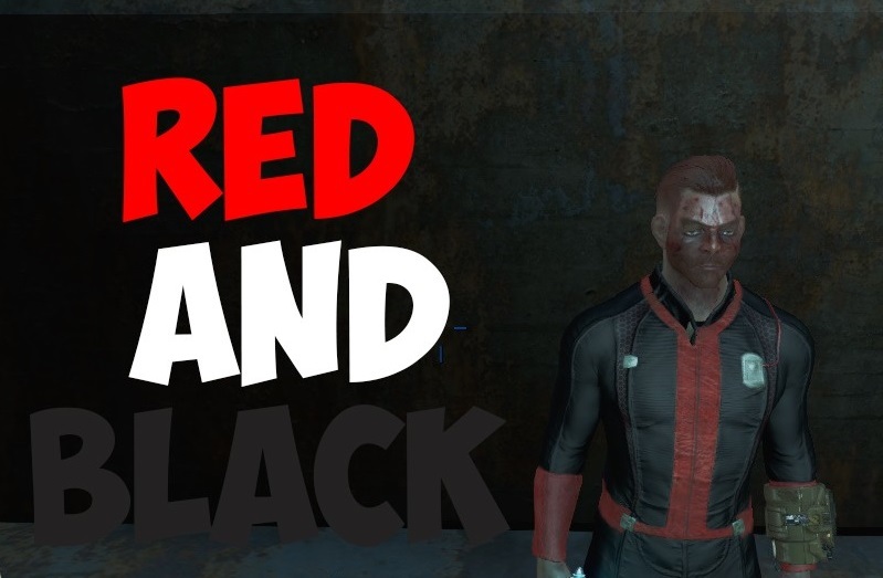 BLACK AND RED VAULTSUIT ДЛЯ FALLOUT 4