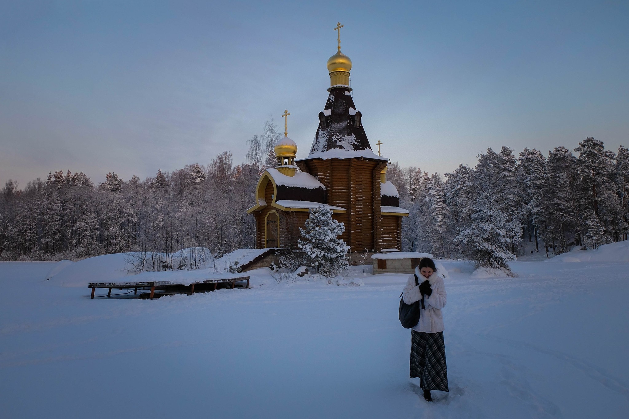 Храм Андрея Первозванного на Вуоксе зима