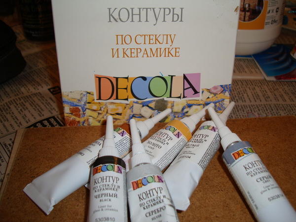 Контуры по стеклу и керамике