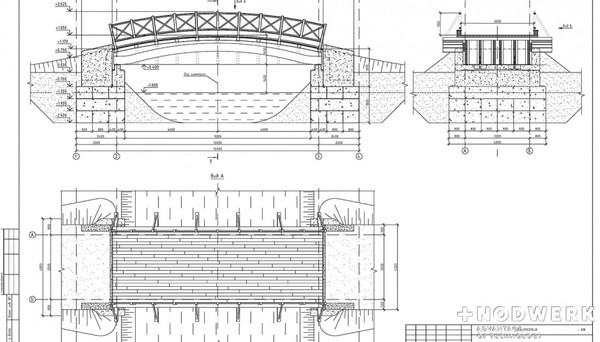 Деревянный мост чертеж