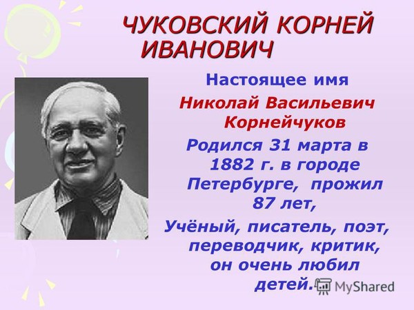 Корней чуковский презентация