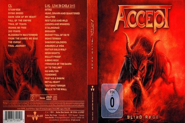 Accept 6. Accept -Blind Rage - Live in Chile (2013). Accept Blind Rage 2014. Accept_Live_in_Chile_2013. Accept - Blind Rage (2014) обложка.