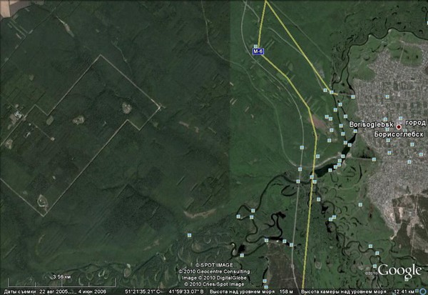 Спутниковая карта борисоглебска воронежской