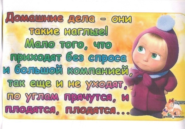 Приходить нормально. Шутки про домашние дела. Статус про домашние дела. Домашние дела картинки прикольные. Цитаты смешное про дело.