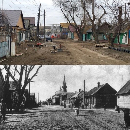 Слово сейчас в прошлом. Астрахань 100 лет назад и сейчас. Астрахань 100 лет назад улица. Астрахань сейчас и в прошлом. Фото Астрахань сейчас и 100 лет назад.