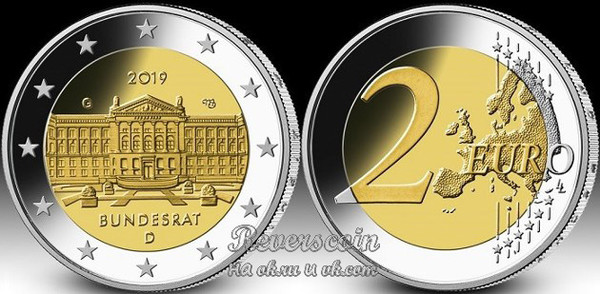 Памятные 2 евро 2024. 2 Евро Германии юбилейные дворец Шарлоттенбург. Bundesrat евро.