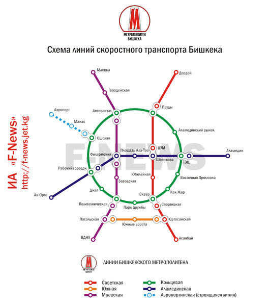 Бишкек метро схема