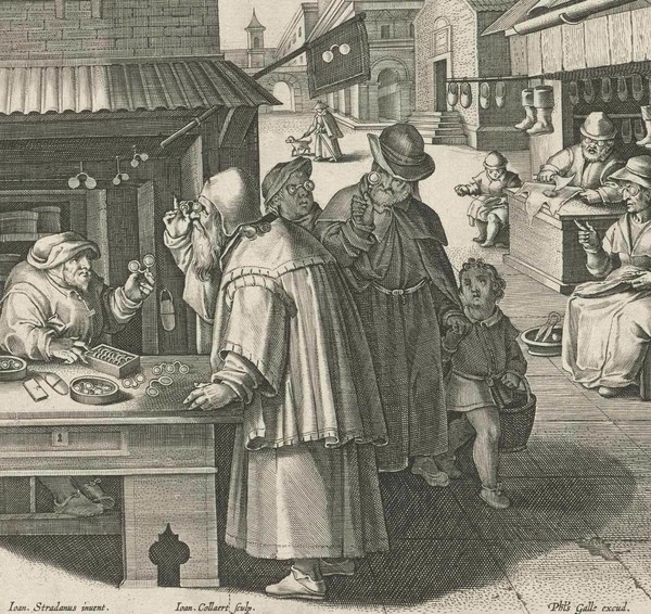 Ян Колларт. Торговля очками. 1590-1595