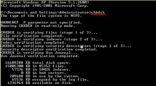 Chkdsk raw