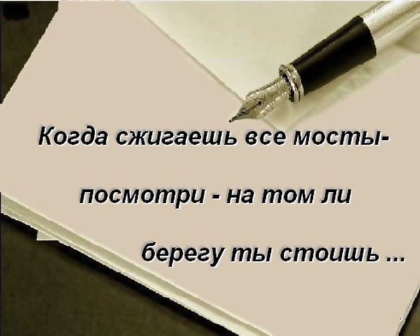 Прежде чем сжигать мосты посмотри на том ли ты берегу картинка