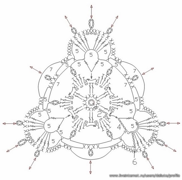 Тапочки крючком снежинка схема
