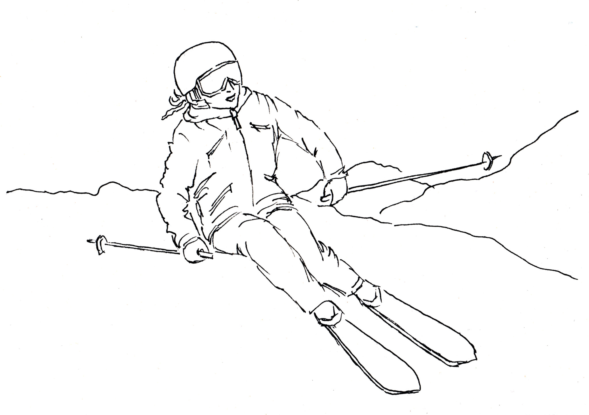 Лыжница рисунок